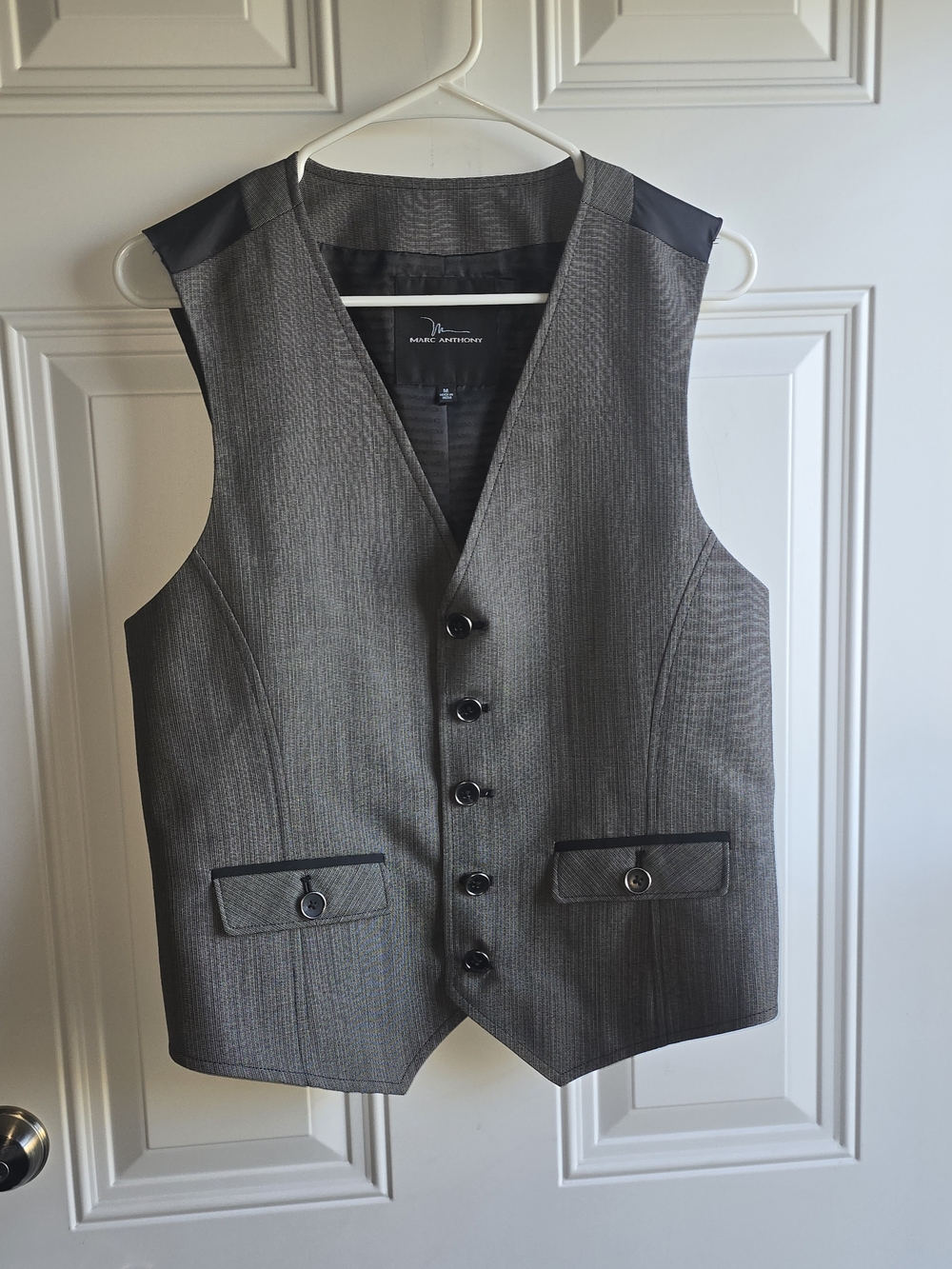 ​Marc Anthony Slim Fit Textured Gray Waistcoat / Vest - Size M